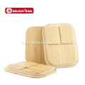 Reusable Bamboo Lid Glass Food Container with Compartment